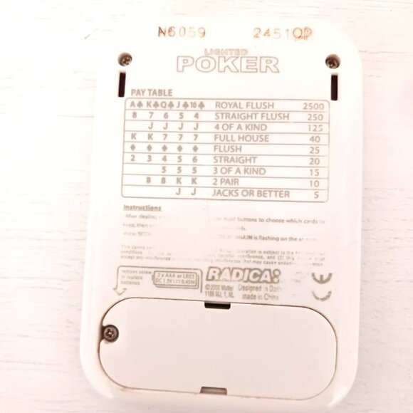 2008 Radica Lighted Poker Electronic Handheld Pocket Game Tested - Picture 5 of 7
